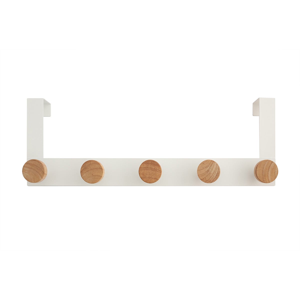 Oslo 5-Hook Over Door Rack White/Natural