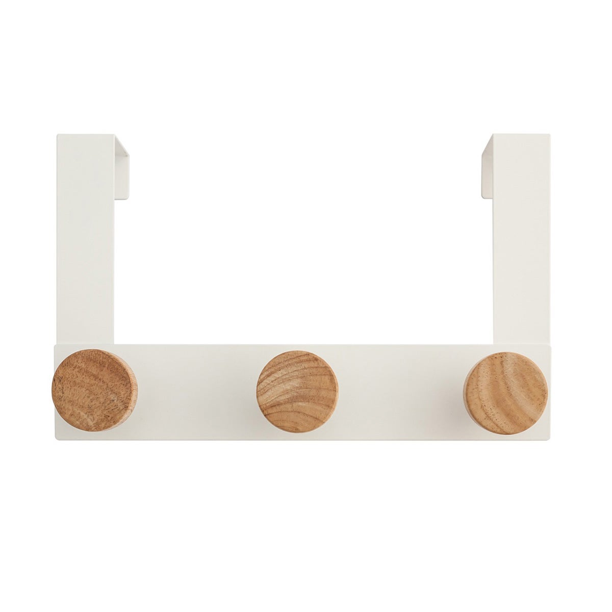 White & Natural Oslo Over Door Hook & Rack The Container Store