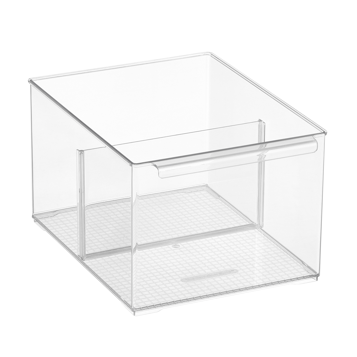 Everything Organizer Large Cabinet Depth Pantry Bin w/ Divider Clear