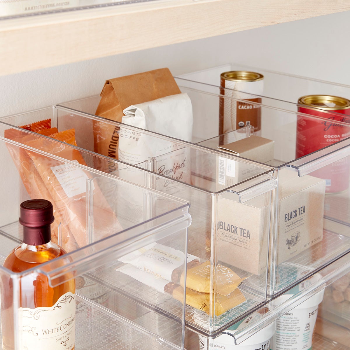 ShelfDepth Pantry Bin with Divider The Container Store