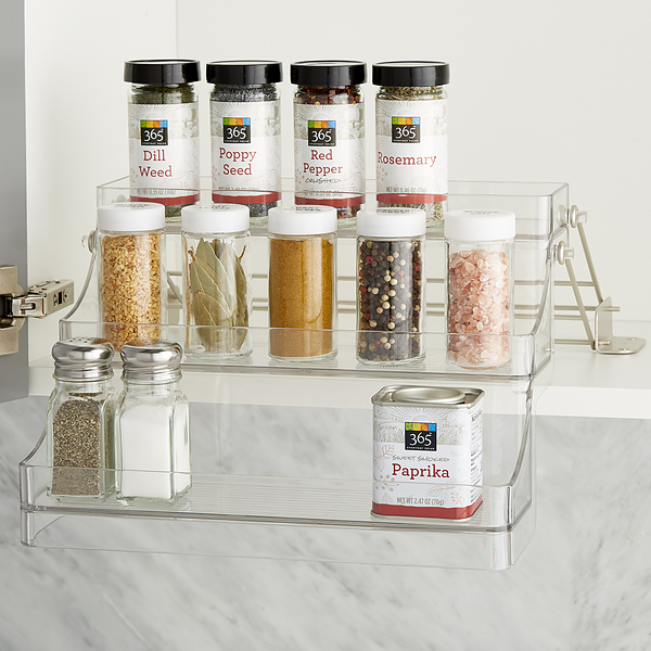 Pull Down Spice Rack White, 13-1/2 x 10-1/2 x 8-1/2 H | The Container Store