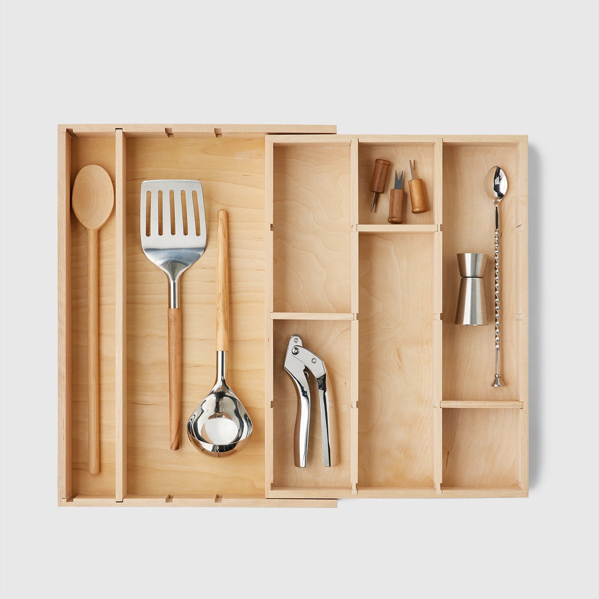Marie Kondo Birch Expandable Utensil & Tool Tray The Container Store