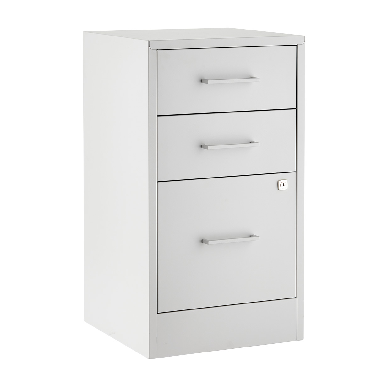 The Container Store 3-Drawer Locking Filing Cabinet Light Grey