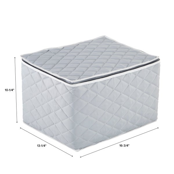 Grey Quilted Stemware/Wine Glass Storage Case The Container Store