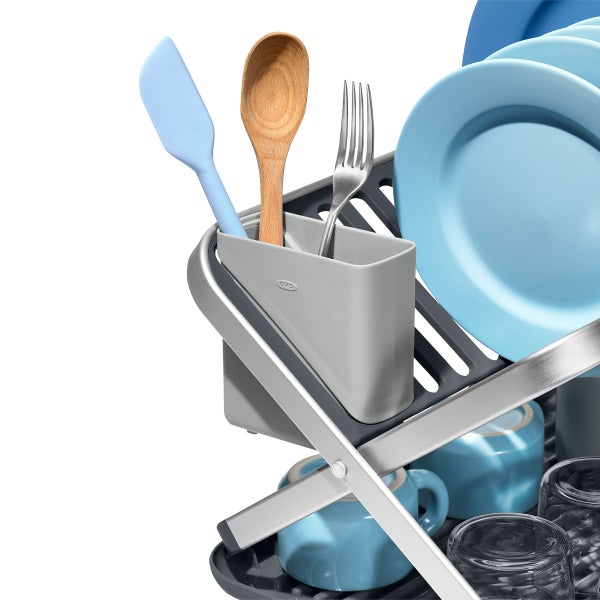 OXO Aluminum Fold Flat Dish Rack | The Container Store