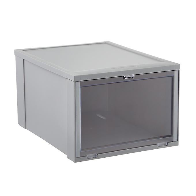 Grey Drop-Front Shoe Boxes