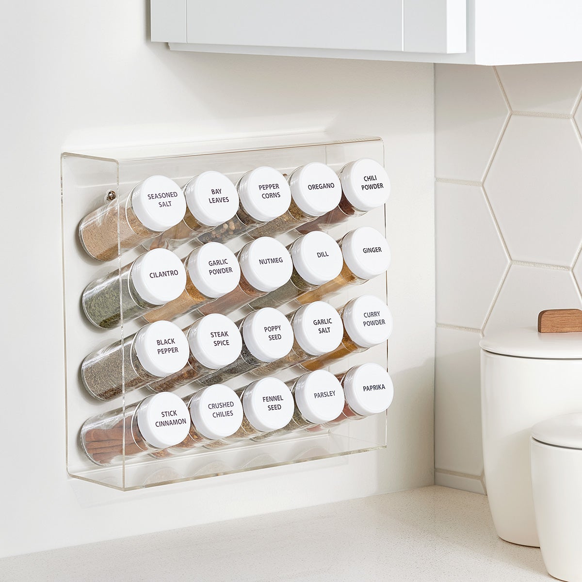 Acrylic 20-Bottle Spice Rack