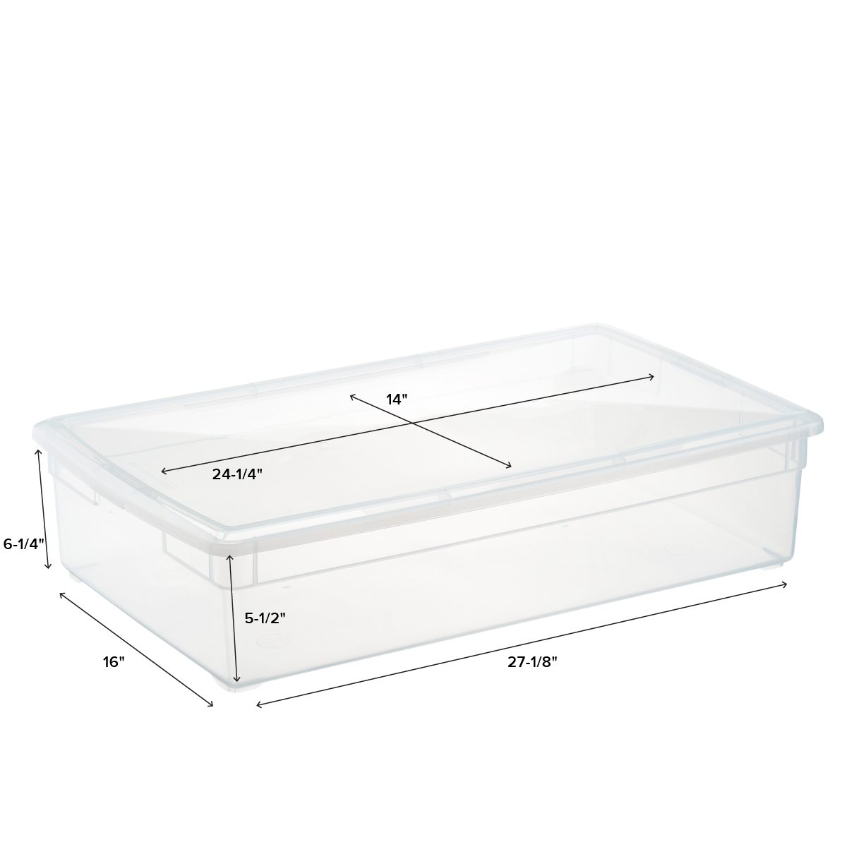 Clear Plastic Storage Box With 14 Compartments Click Lock Lid For Storing 24 cm 