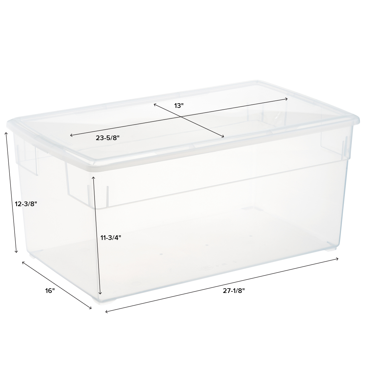 PLASTIC STORAGE BOX CONTAINER 105 Quart Pack Of 4 Latch Organizer Clear Bin Lid 