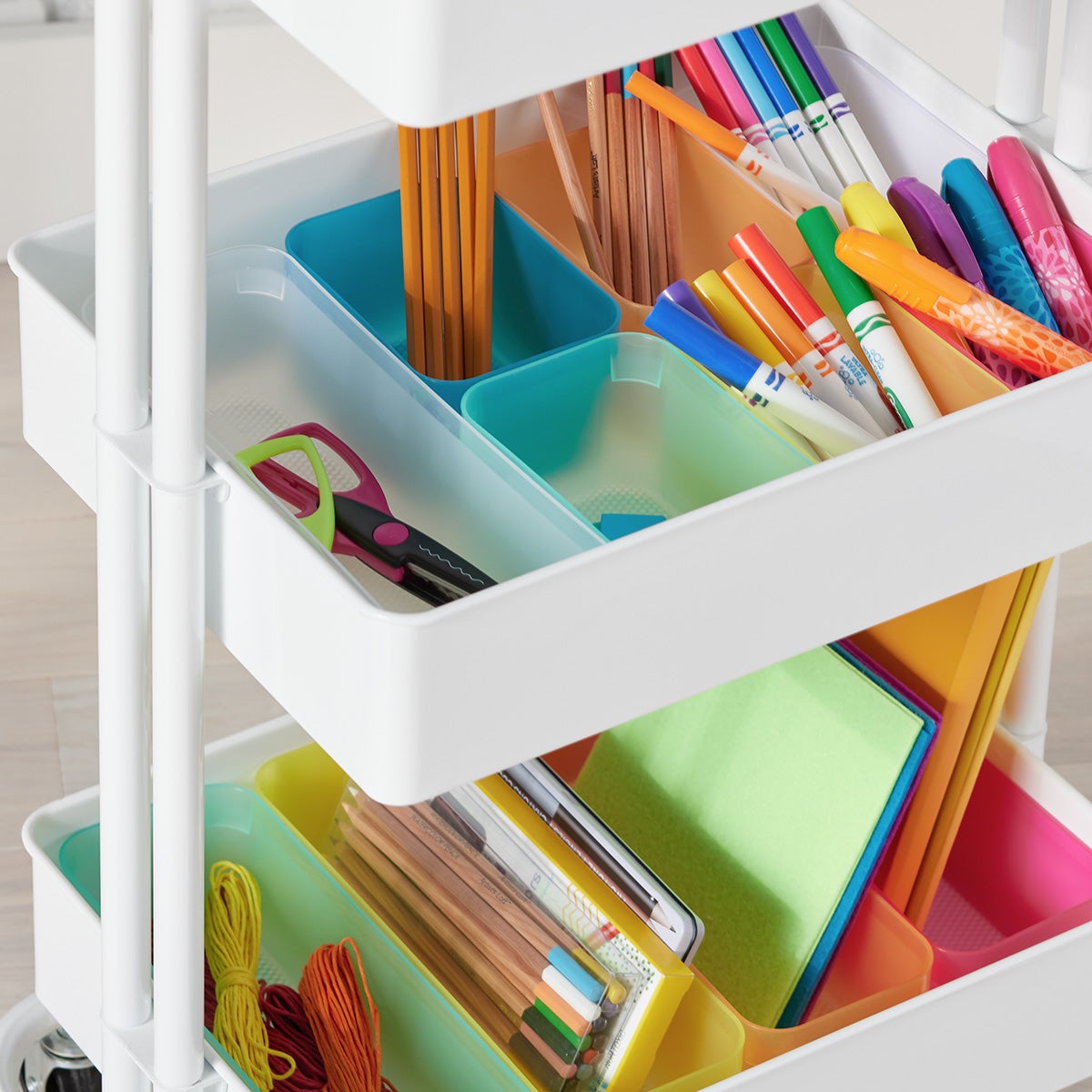 Art Supplies Themed Rolling Cart The Container Store