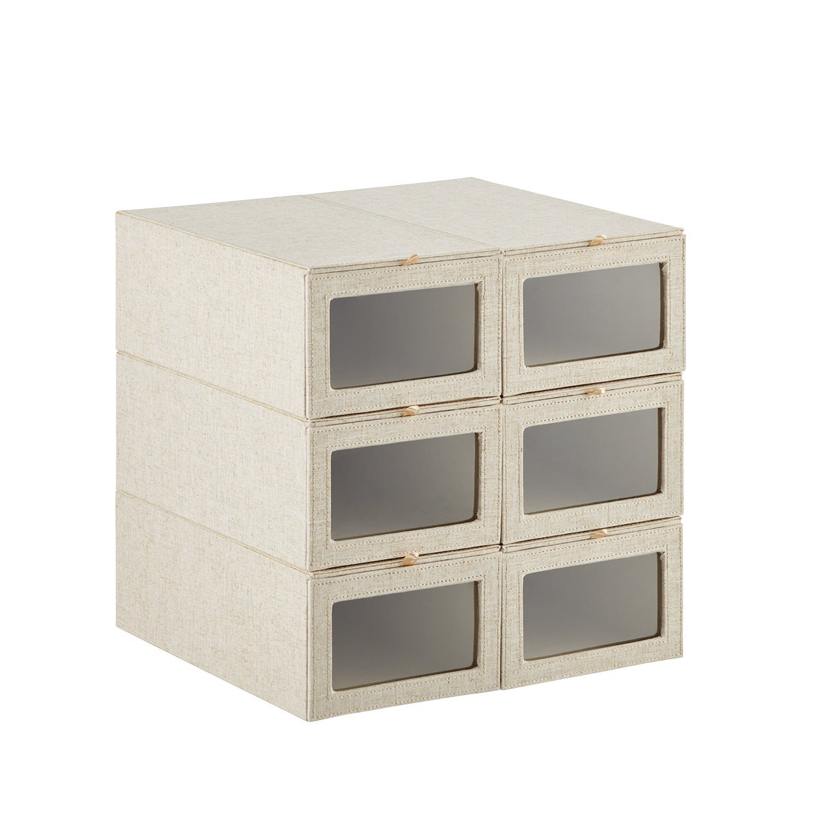 Case of 6 Cambridge Drop-Front Shoe Box Linen