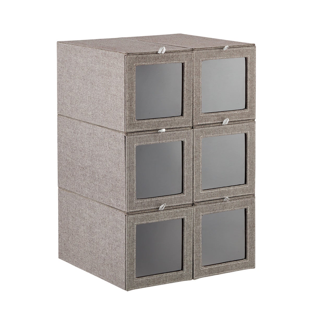 Case of 6 Cambridge Drop-Front Tall Shoe Box Grey