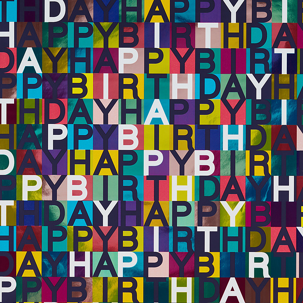 Wrap Happy Birthday Script Multicolor, 10' x 27-1/2 | The Container Store
