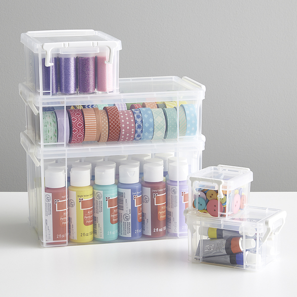 11'' Clear Plastic Craft Storage Box, Sewing Box Organizer 3