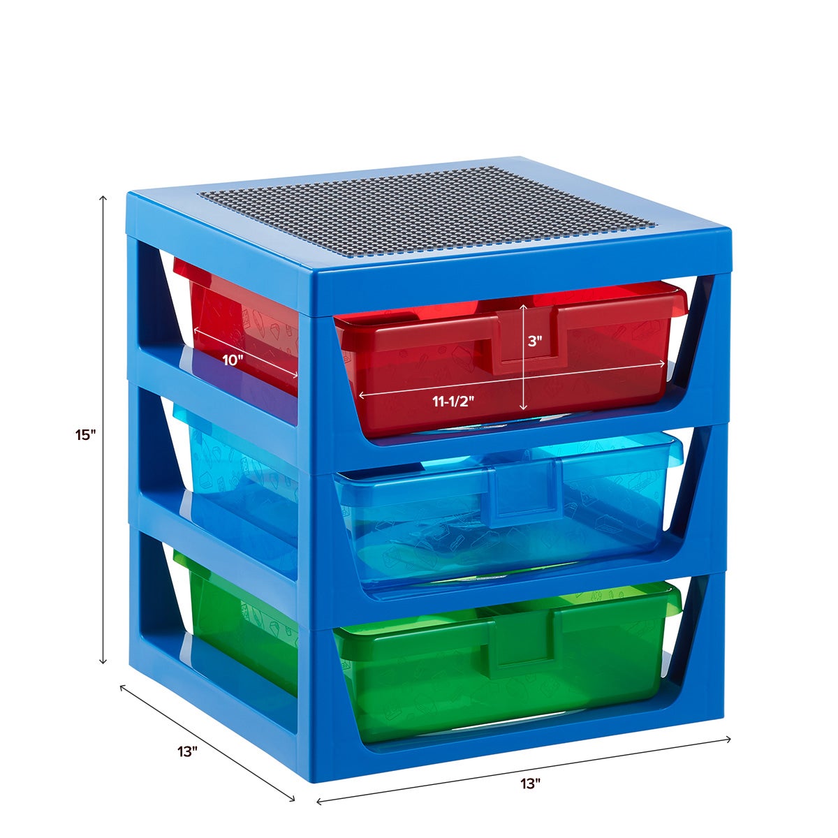 3 drawer lego organizer