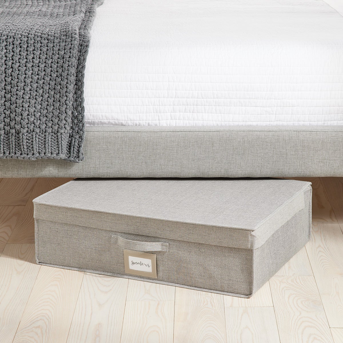 Oxford Grey Under Bed Storage Box with Vacuum Bag The Container Store