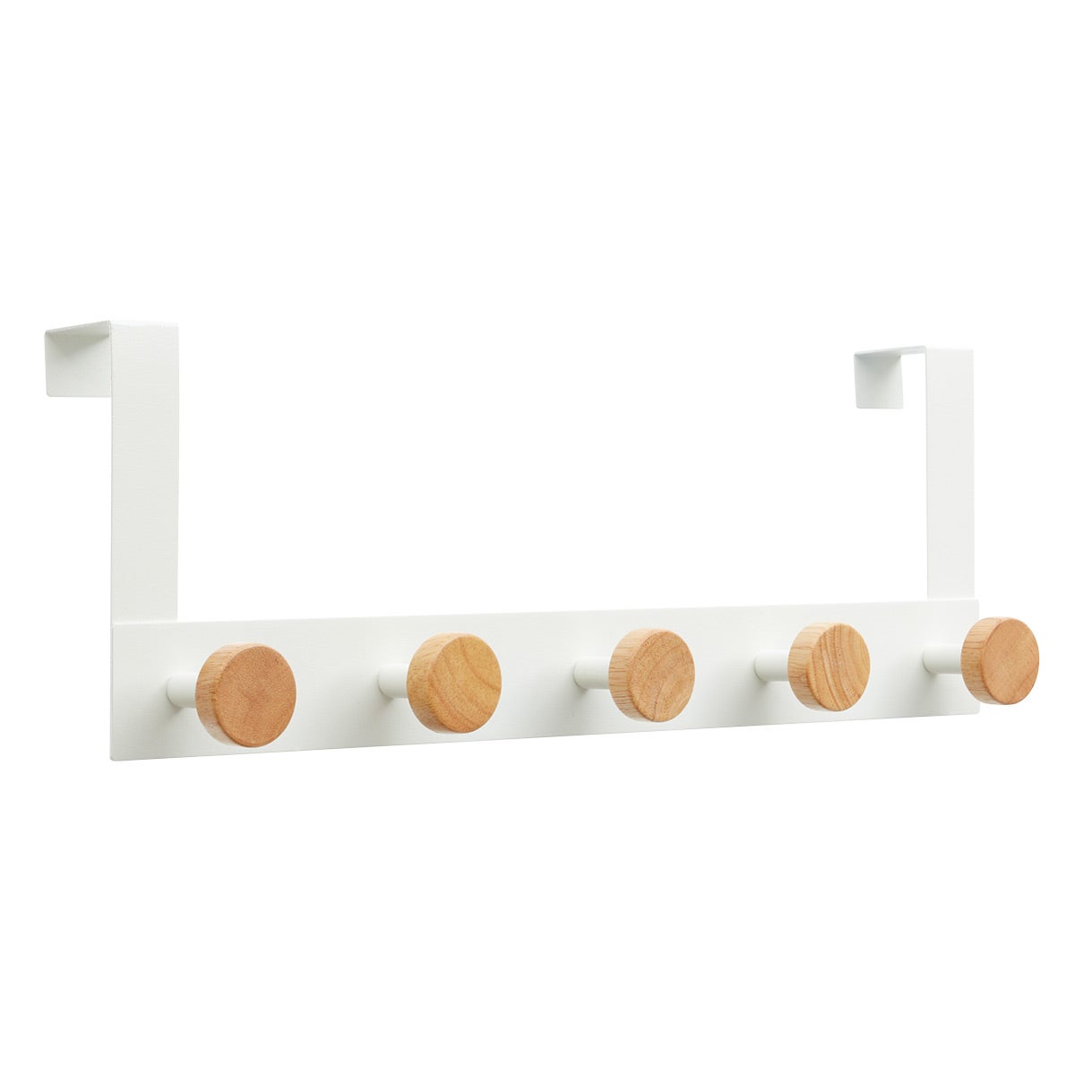 White & Natural Oslo Over Door Hook & Rack The Container Store