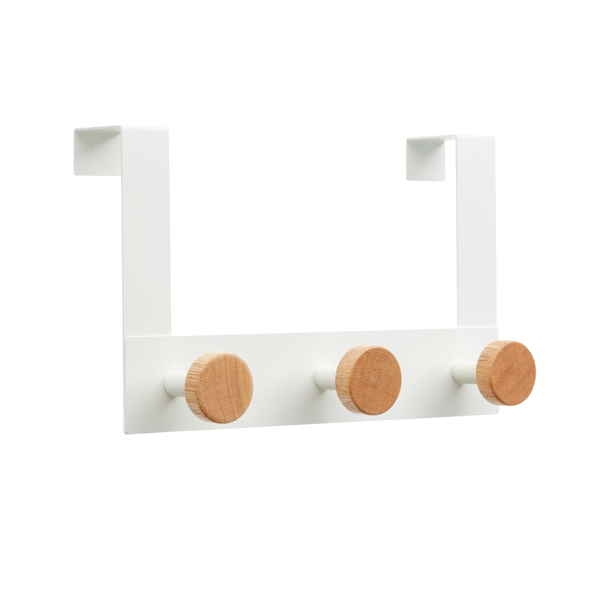 White & Natural Oslo Over Door Hook & Rack The Container Store