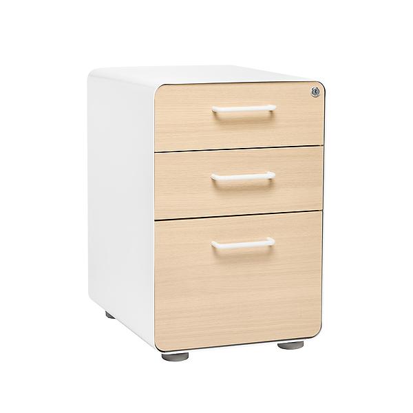 Poppin 3 Drawer Stow Locking File Cabinet | The Container Store