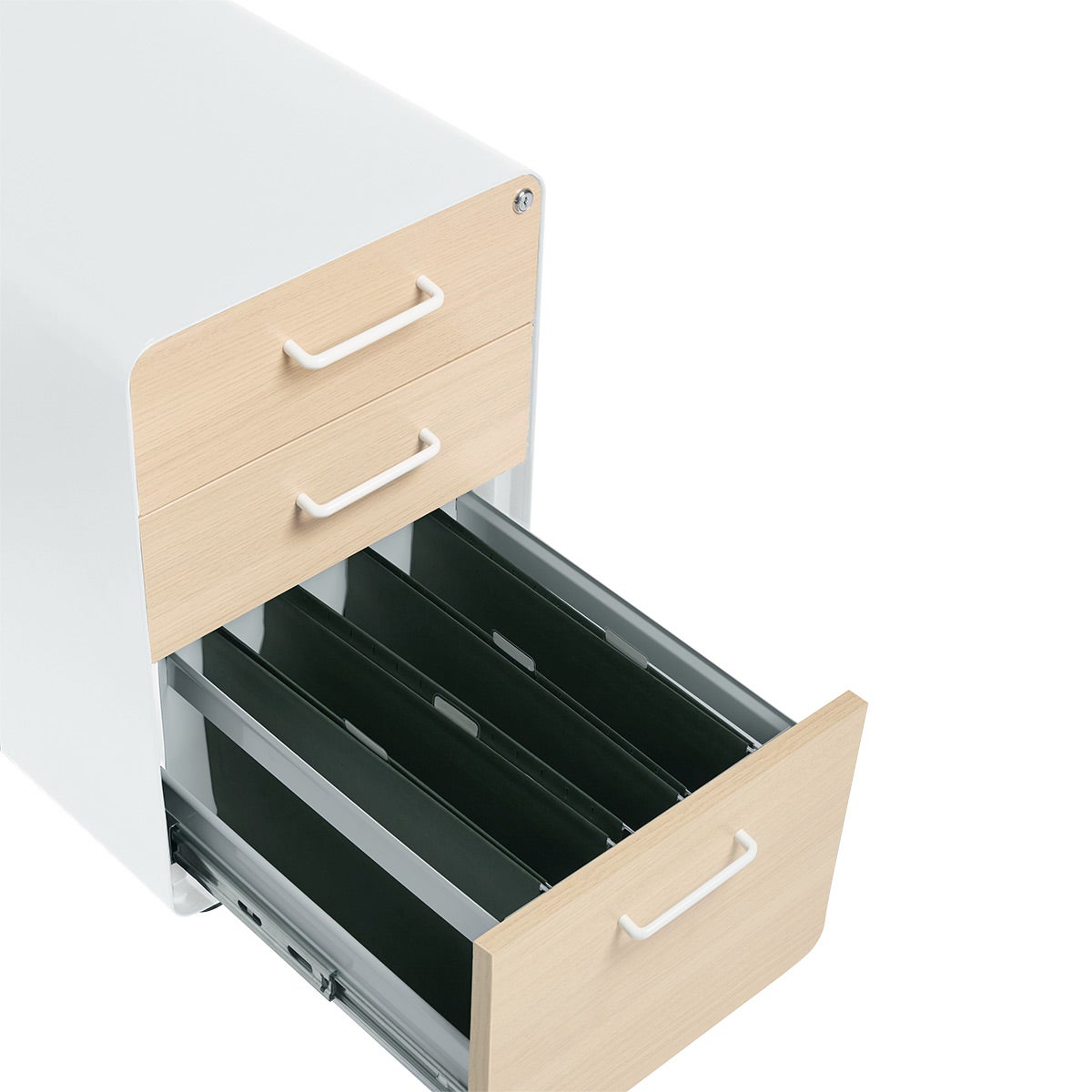 Poppin 3 Drawer Stow Locking File The Container Store