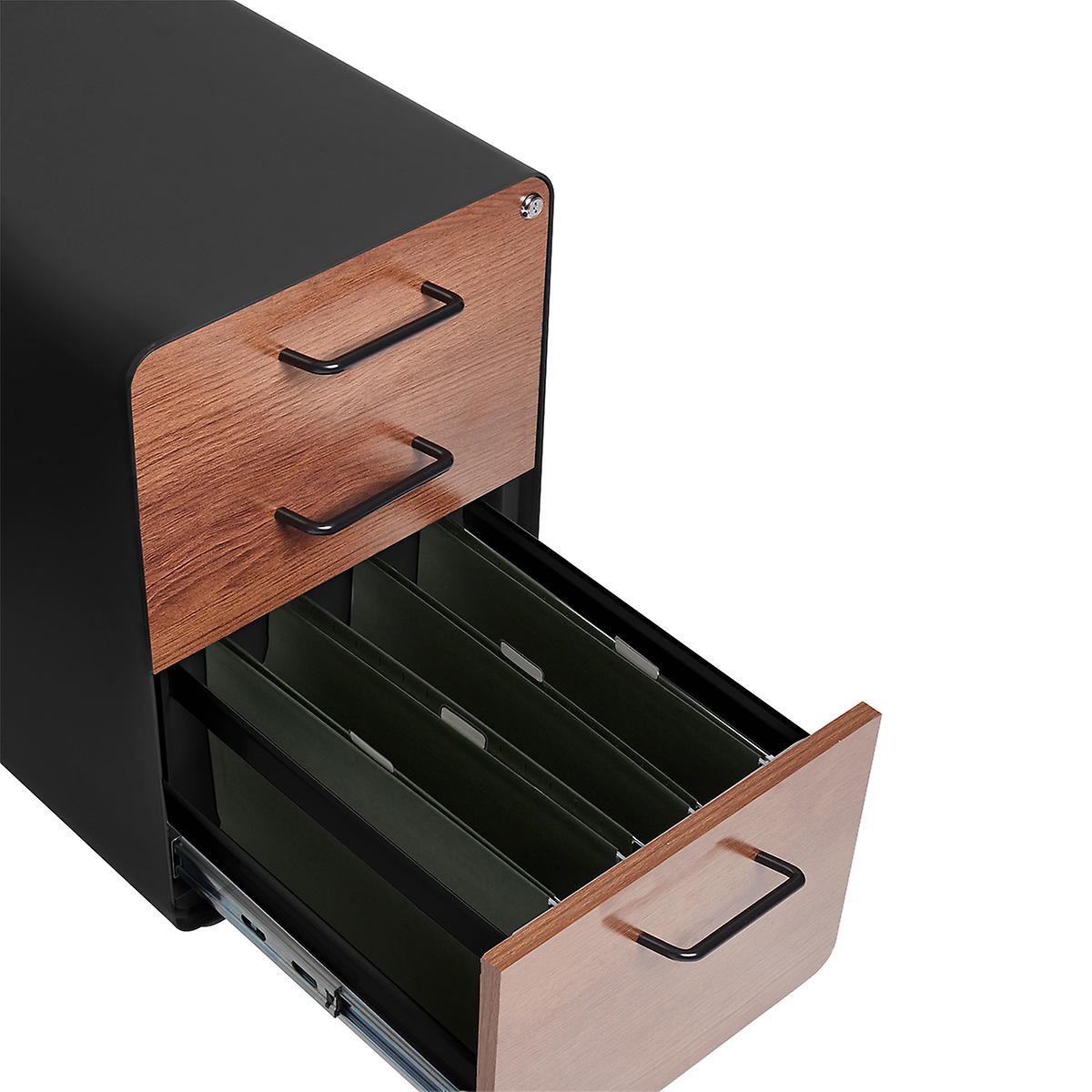 Poppin 3 Drawer Stow Locking File The Container Store