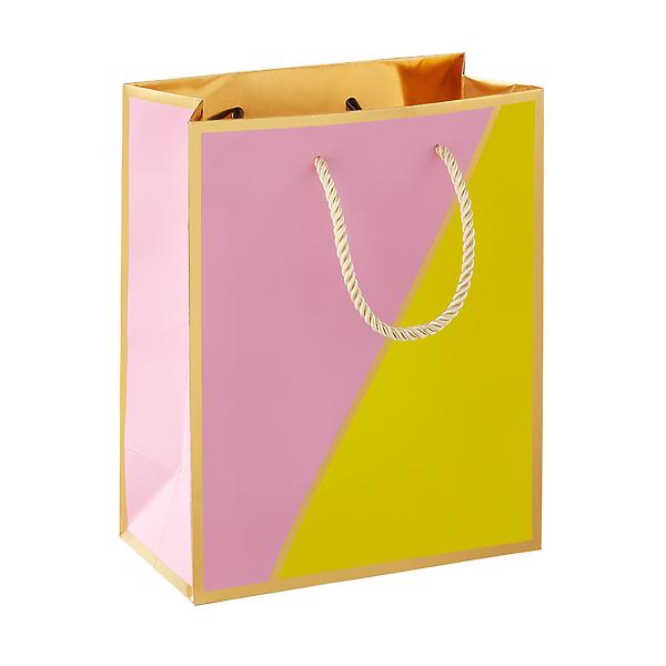 Medium Pink & Yellow Color Block Sunshine Gift Bag