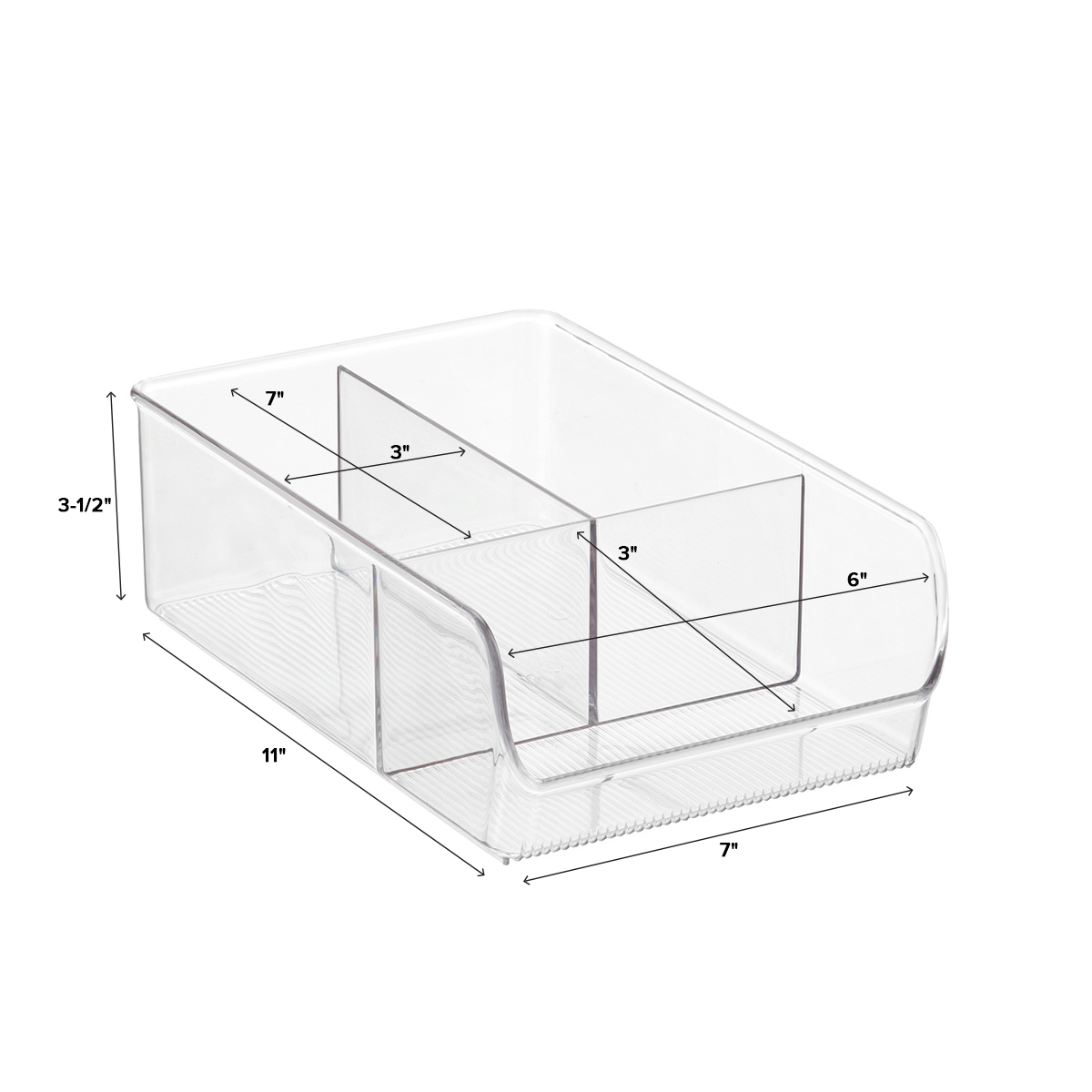iDesign Linus Wide 3-Section Cabinet Organizer
