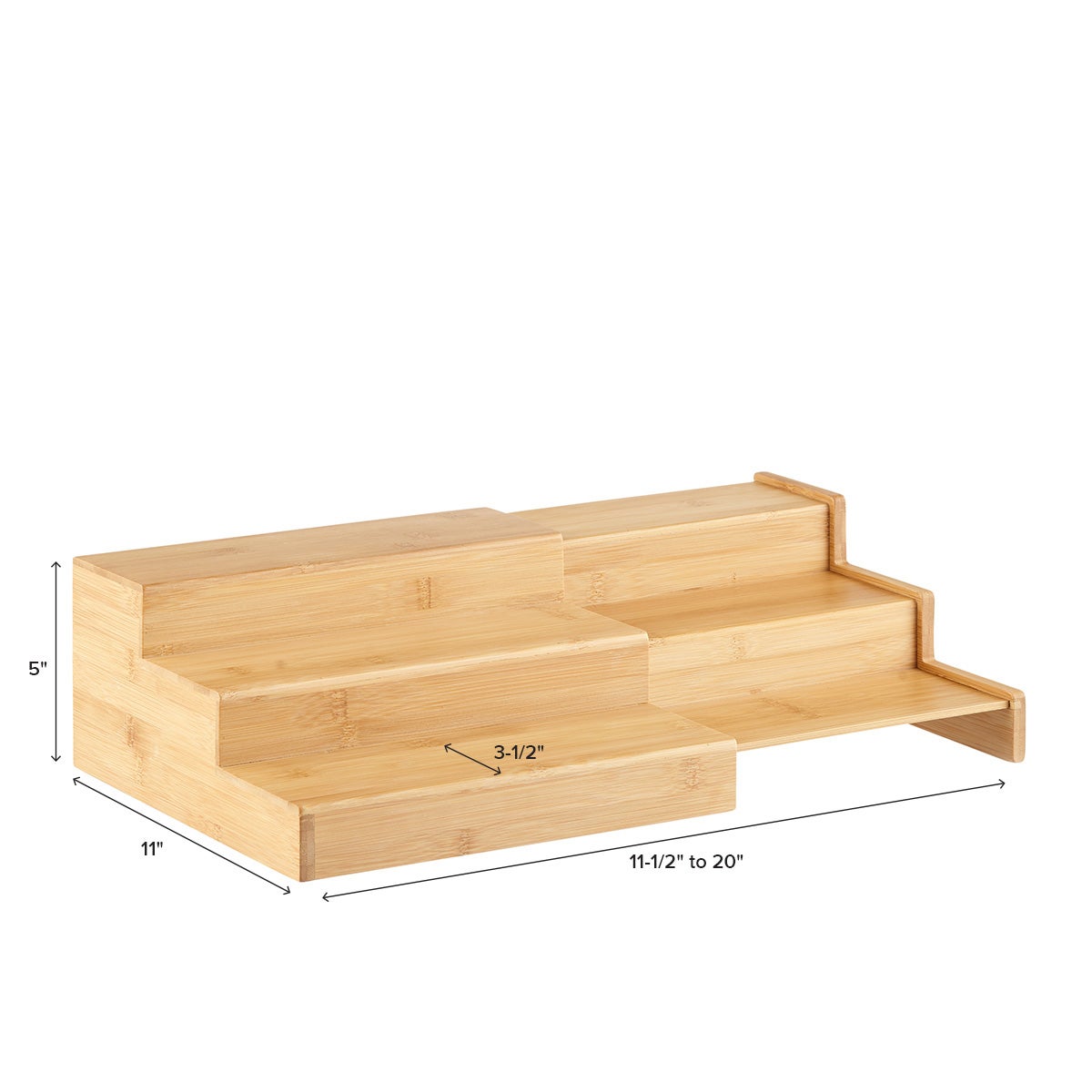 Large 3Tier Bamboo Expanding Shelf The Container Store