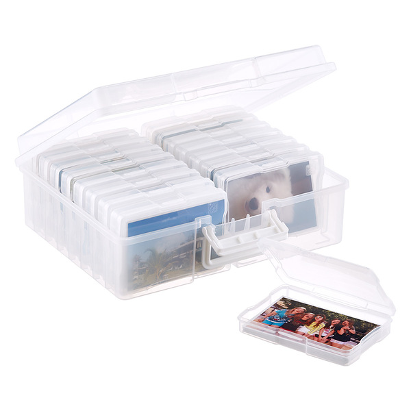 Photo Storage Box 4x6, 18 Inner Photo Case Large Photo Organizer Acid-Free  Photo Box Storage Photo Keeper Photo Storage Case, Plastic Craft Storage