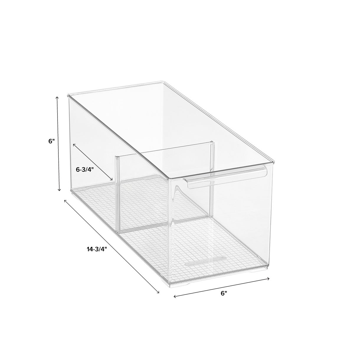 ShelfDepth Pantry Bin with Divider Case of 6 The Container Store