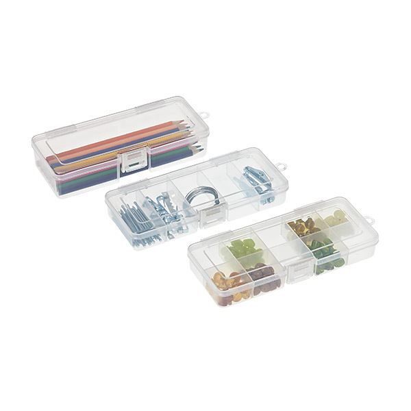 6 Transparent Plastic Compartment Organizer Storage Trays For Small Misc Parts 