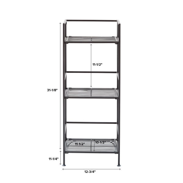 3Shelf Iron Folding Bookshelf The Container Store