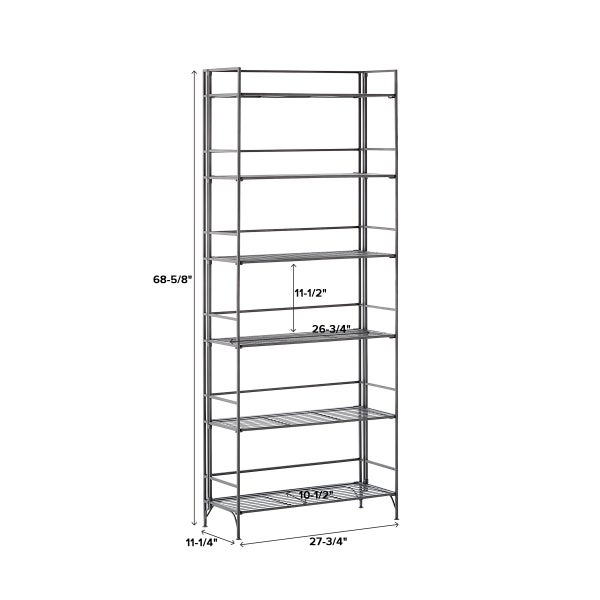 6Shelf Iron Folding Bookshelf The Container Store