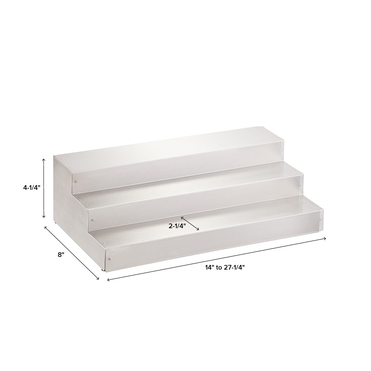 3Tier Stainless Steel Expanding Spice Shelf The Container Store