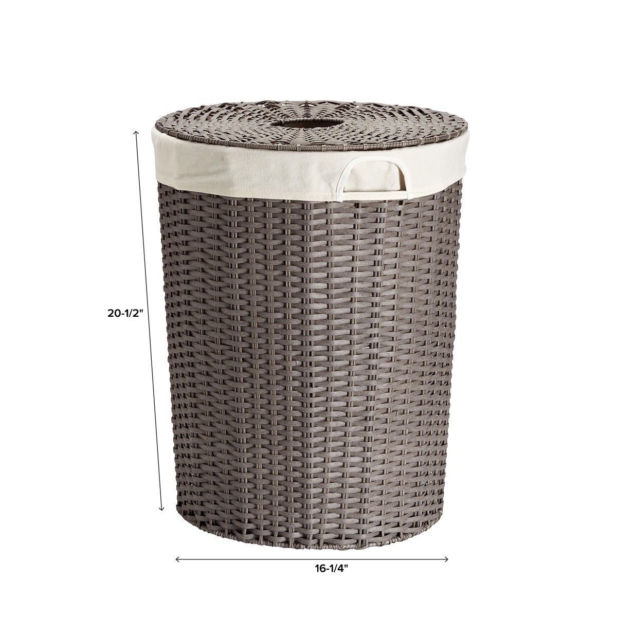 Grey Montauk Round Hamper The Container Store