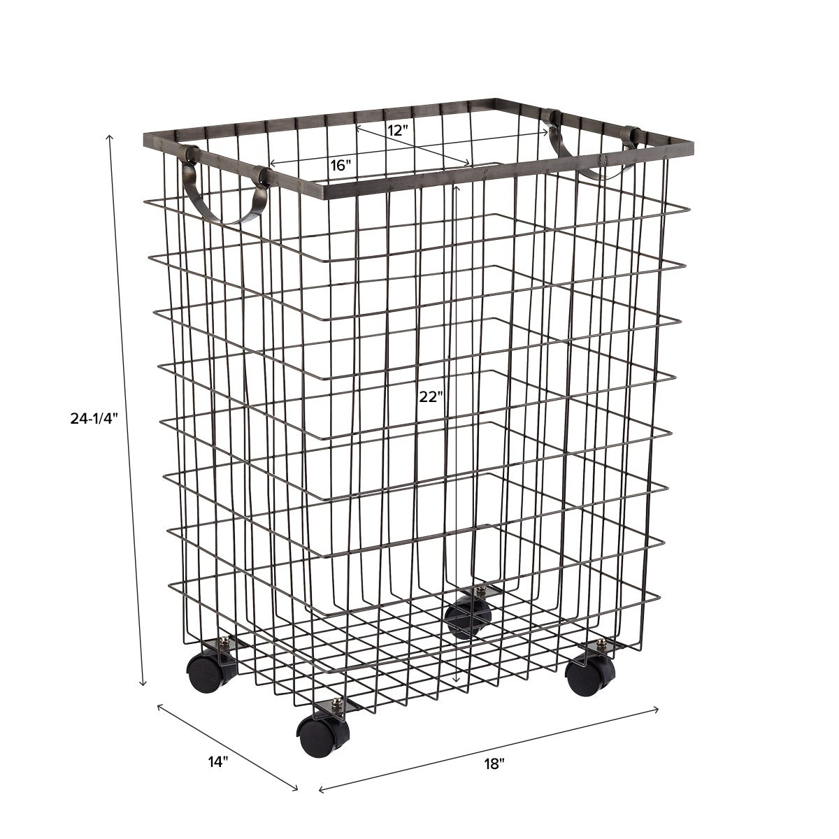 Harvest Rolling Hamper with Wheels The Container Store