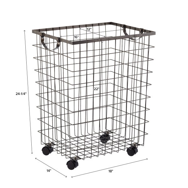 Harvest Rolling Hamper with Wheels The Container Store