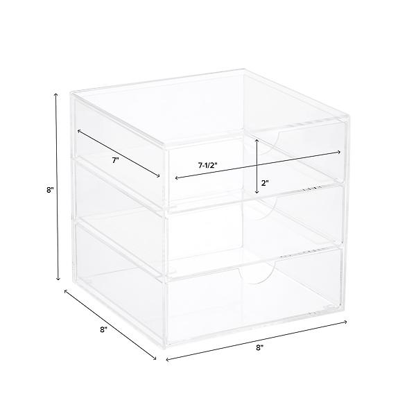 3-Drawer Premium Acrylic Accessory Box | The Container Store