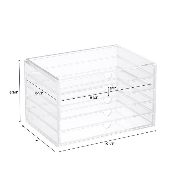 5-Drawer Premium Acrylic Accessory Box | The Container Store