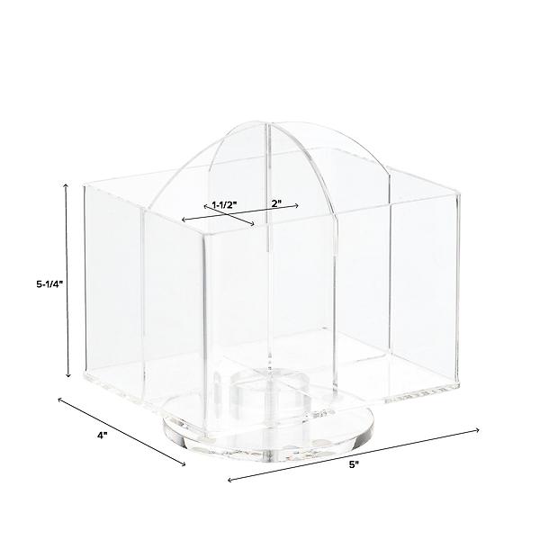 Rotating 4-Section Acrylic Pencil Cup | The Container Store