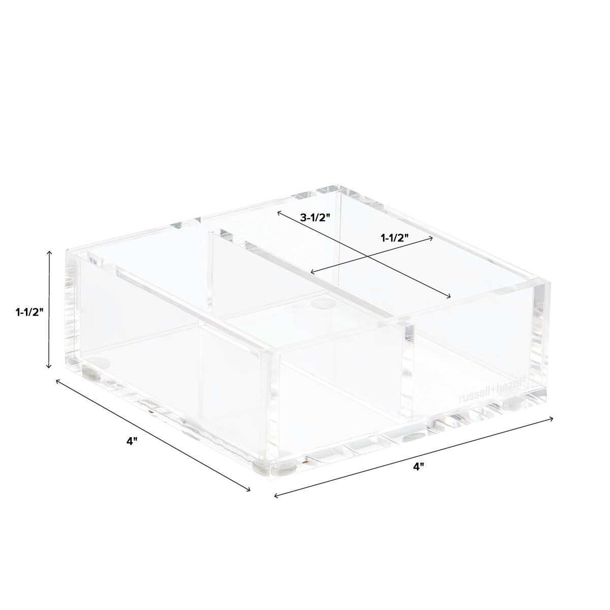 Russell Hazel Acrylic Divided Box The Container Store