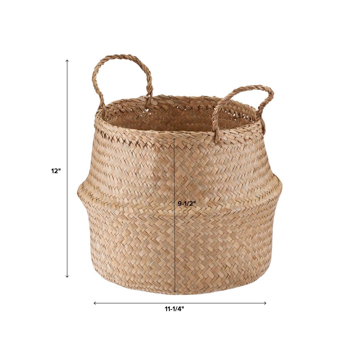 Small Natural Seagrass Belly Basket The Container Store