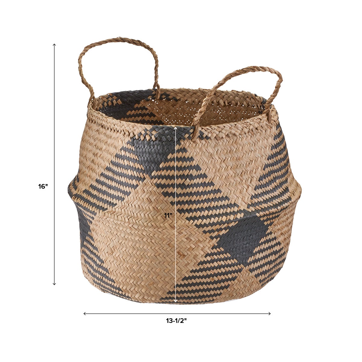 Large Diamonds Seagrass Belly Basket The Container Store