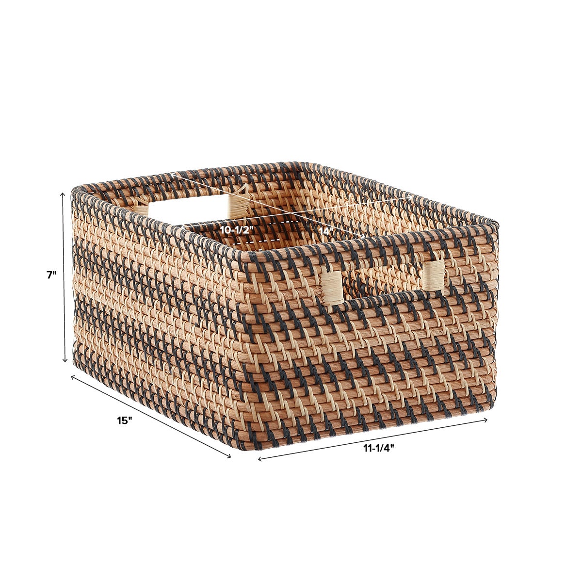 Large Rattan Curved Bin The Container Store