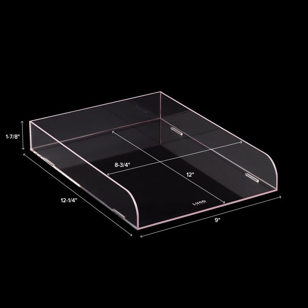 Blush Trim Mod Acrylic Stacking Letter Tray The Container Store