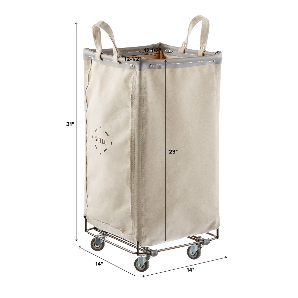 Steele Canvas Natural & Grey Squared Sorting Hamper The Container Store