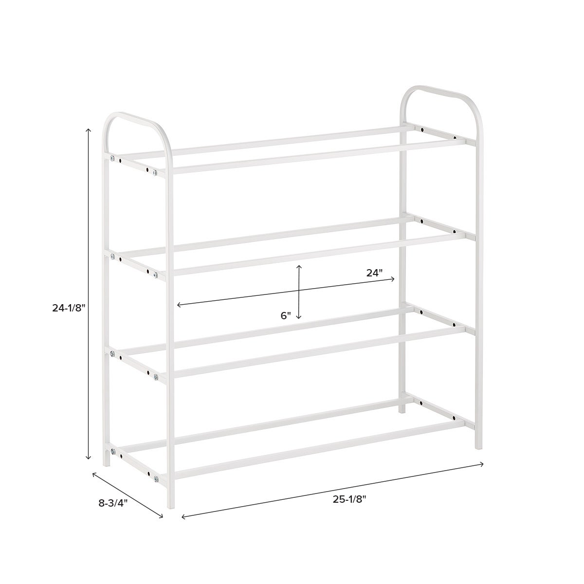 4Tier Shoe Rack with Adjustable Bars The Container Store