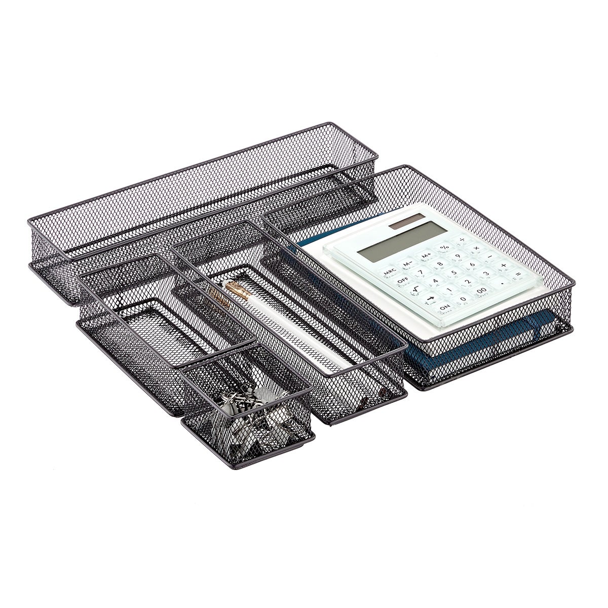 Graphite Mesh Drawer Organizer Set The Container Store