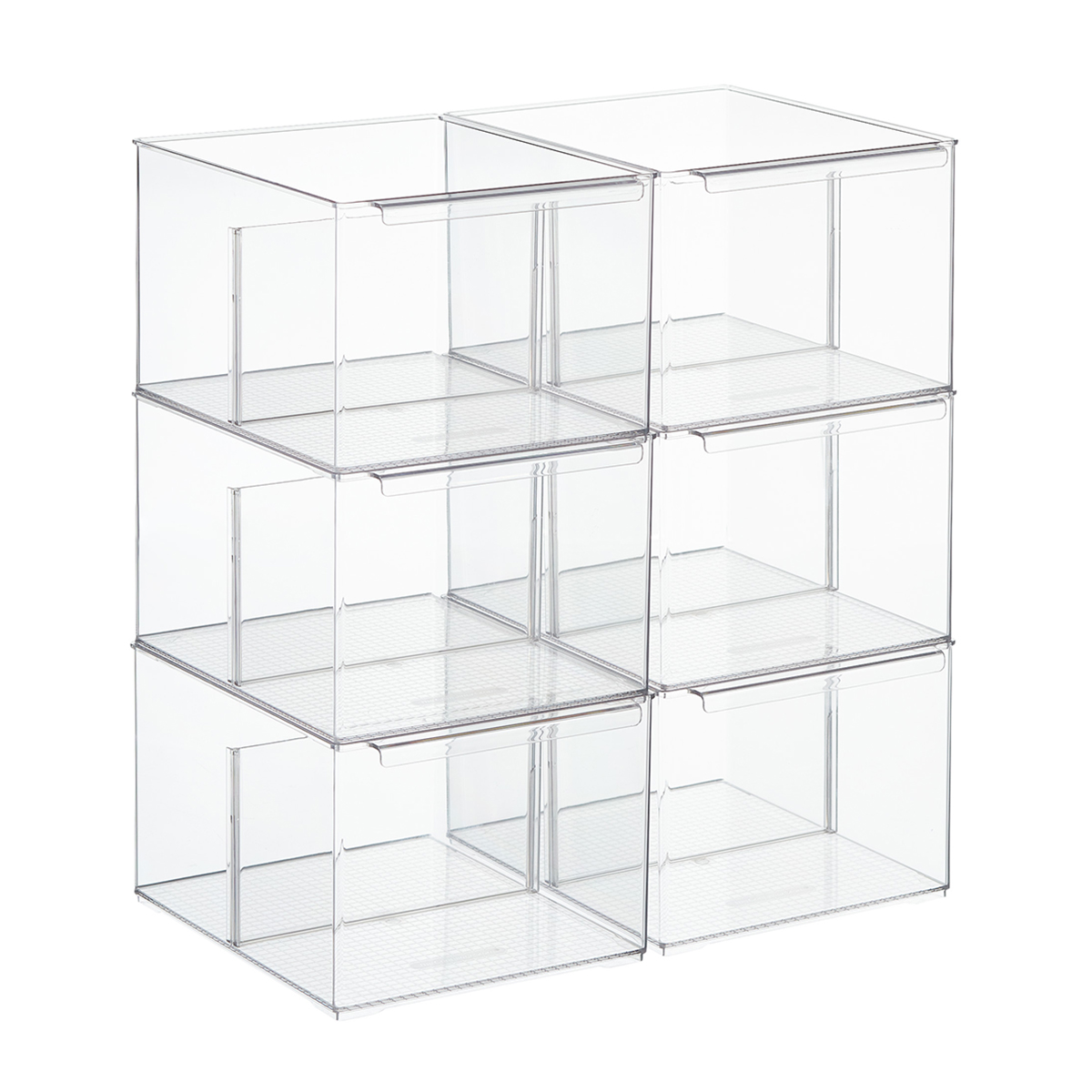 Cabinet-Depth Pantry Bins with Divider Case of 6 | The Container Store