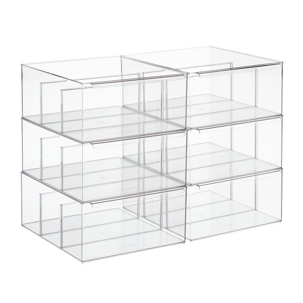 ShelfDepth Pantry Bin with Divider Case of 6 The Container Store